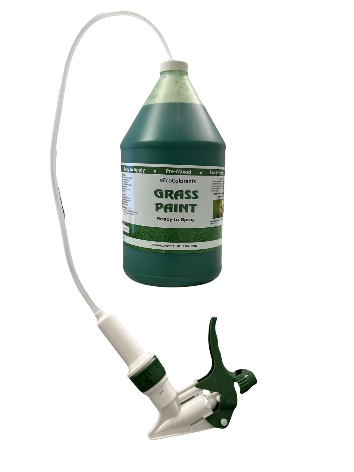 EcoColorants Pre-Mixed and Ready-To Use Grass Paint One Gallon Comes With Sprayer: No Mixing, Ready to Spray Product, Time to get Your Grass Looking Green Again, Revive Your Lawn! Get rid of Dog Spots, Renew Shrubs