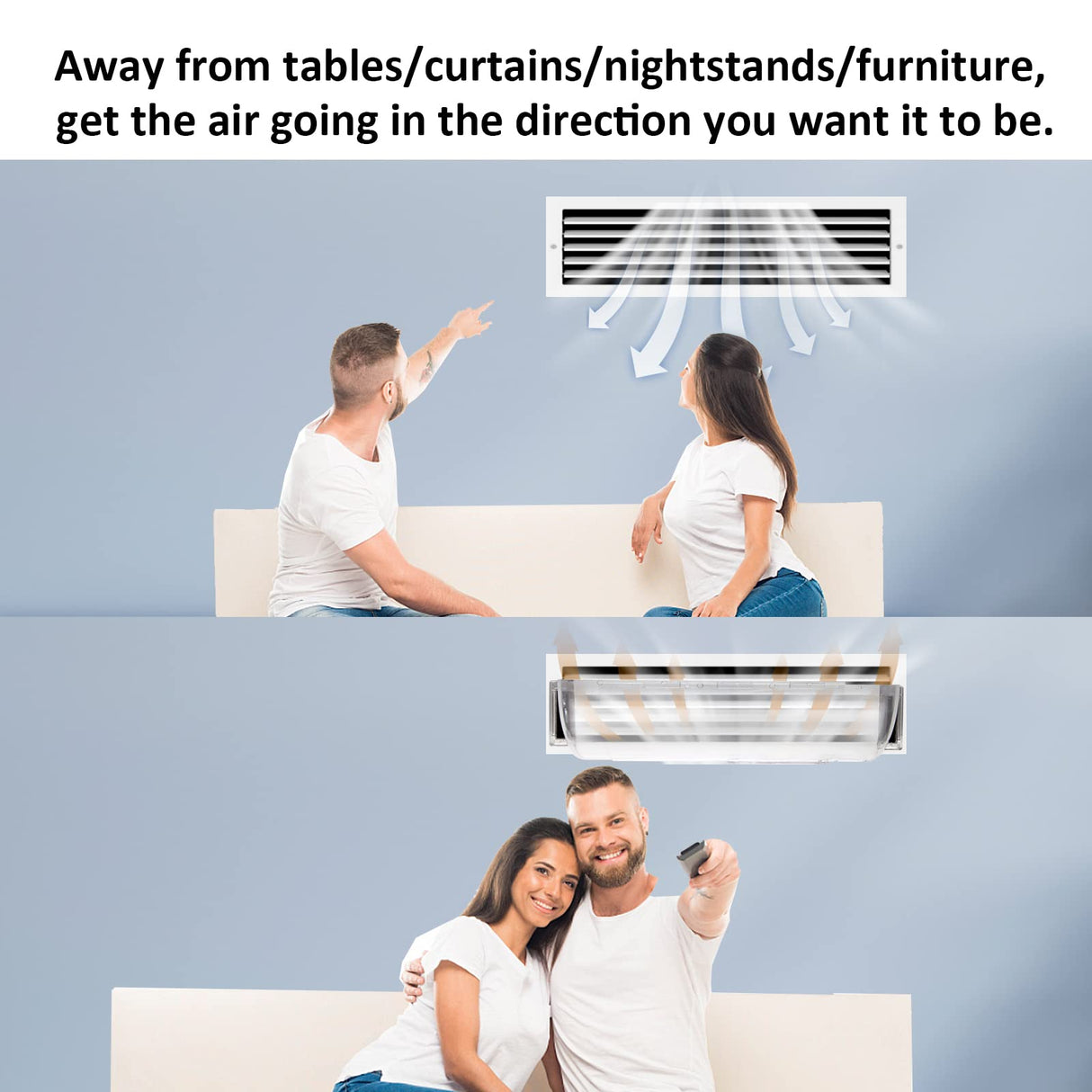 4 Pack Transparent Adjustable Air Deflector for Vents, Sidewalls and Ceiling Registers, 8.5" to 15"