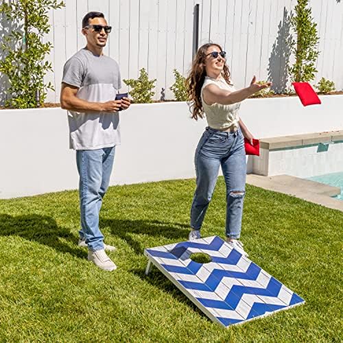 GoSports Portable Cornhole Sets, 8 Styles – Choose 4 x 2 ft or 3 x 2 ft - Boards Include 8 Bean Bags, Travel Case, and Game Rules