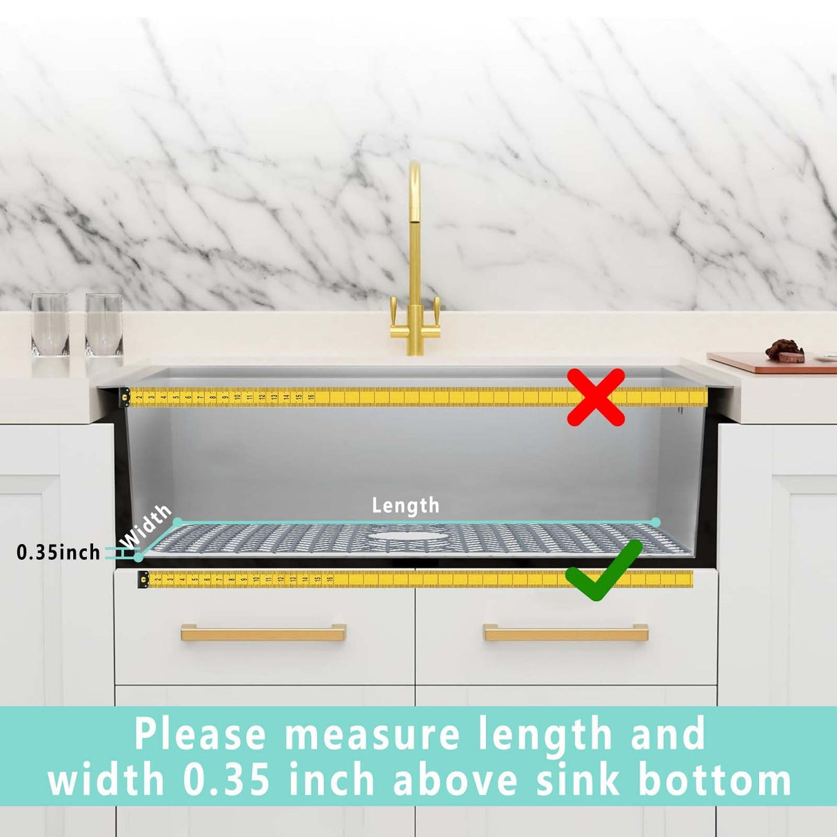 AWOKE Sink Protectors for Kitchen Sink - 26"x 14" Sink Mat - Heat-resistant Easy-clean Silicone Sink Mat - for Protection of Stainless Steel Sink - with Center Drain (Grey),Kitchen Sink Accessories