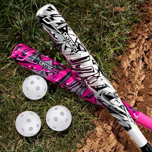 Bat & Ball Set - Graffiti Plastic Bat & Ball Homerun Set- David Ortiz Backyard Baseball Set for Youth, Kids, Teenagers, Adults