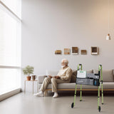 Loyoda Folding Walkers for Seniors,FSA/HSA Eligible Medical Walker with Storage Bag and Glide Skis 5'' Front Wheel Lightweight Walker Height Adjustable Aluminum Standard Walker for Disabled (Green)