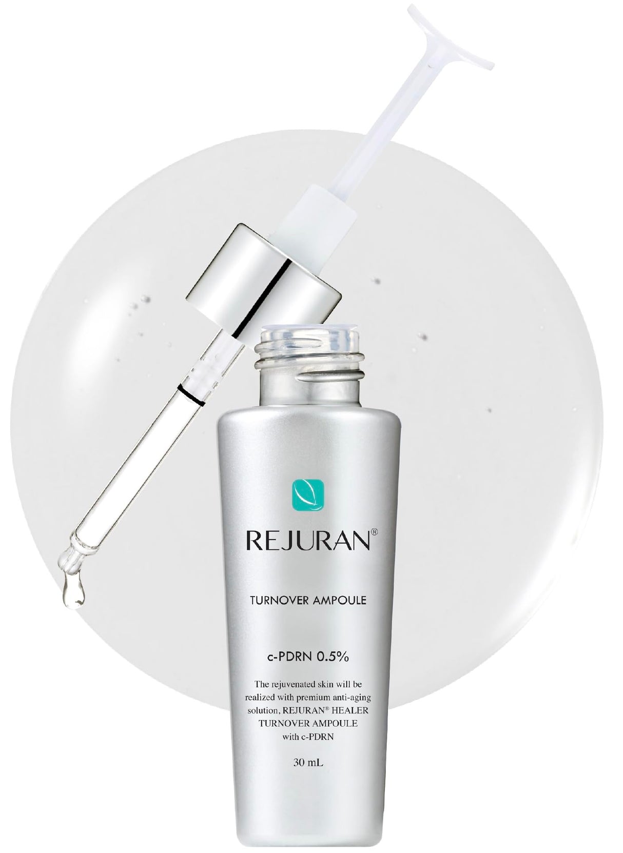 REJURAN® Turnover Ampoule, c-PDRN® – Anti-Aging Face Serum for Firmness, Radiance & Youthful Glow with Salmon DNA. Korean Skin Care, Clinically Developed (1.01 fl oz)