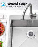 Revolutionary Kitchen Sink Drain Strainer/Patented Reversible Chain Mesh, Effortless Cleaning & Debris Catcher, Large Capacity, No Clog, 304 Stainless Steel & Rust-Proof/Handmade