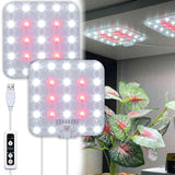 DOMMIA Under Shelf Grow Lights for Indoor Plants, USB LED Panel, 2-Pack