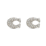 COACH Jewelry Women's Pavé Signature C Stud Earrings