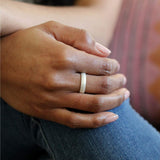 Enso Rings Thin Elements Silicone Ring – Stackable Wedding Engagement Band – 4.3mm Wide, 1.75mm Thick (Pearl-Colored, 6)