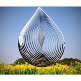 Wind Spinner 3D Water Droplets Shape Highly Reflective Stainless Steel Metal Outdoor Garden Decor, Decorations to Scare Away Yard Birds 12 inch, Birthday Gifts for Mom,Mother's Day,Aunt Gifts