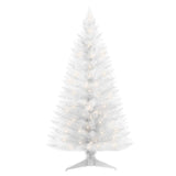 Santanelo 4ft Lighted Artificial White Christmas Tree with Light, Small Artificial Xmas Tree, Not Pre-lit White Pine mini Trees with Lights for Home, Office, and Xmas Party Décor
