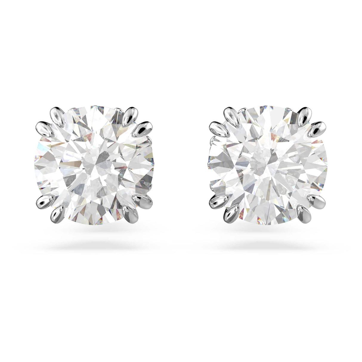 Swarovski Constella Pierced Stud Earrings, White Crystals on a Rhodium Finish Setting, Part of the Constella Collection