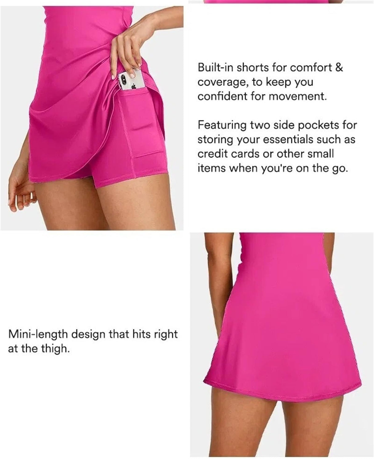 Arisefrom Dress, Stuffdatas Backless Dress, Sentdream, Plush Backless Active, with Shorts and Built in Bra (US, Alpha, Small, Regular, Regular, Black)