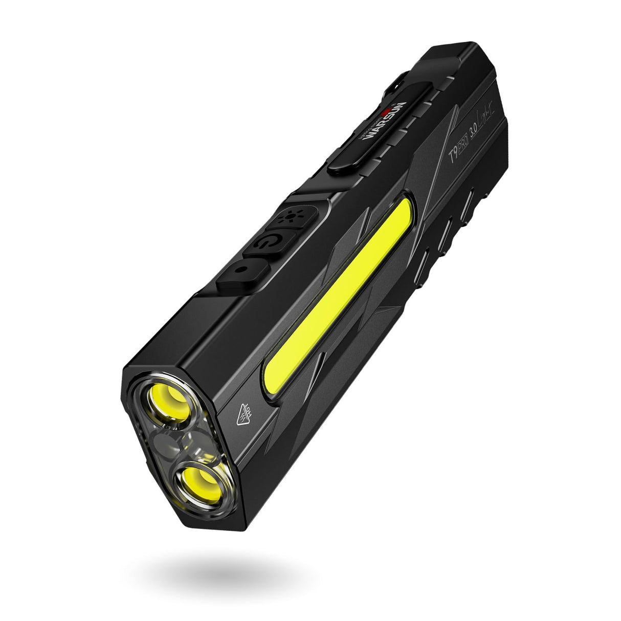 WARSUN T9PRO Pocket Flashlight Rechargeable, 1500 Lumen EDC Flashlight with Magnet Base and Clip, Compact Work Light for Dog Walking, Camping, Car Repair, Home Repair, Power Outages and Everyday Carry