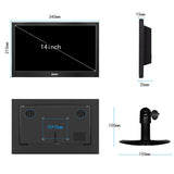 Jhcztrk 14 Inch Touchscreen Portable Monitor 1080P Touchscreen Display, 350cd/m², HDR, HDMI USB C, Built-in Speakers, VESA Compatible, Travelling Second Monitors for Laptops and Mobile Phones