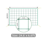 HOECMRHP Trellis Netting, Heavy-Duty Garden Grow Netting for Climbing Plants, Outdoor Indoor Net for Cucumber, Tomatoes, Beans, Clematis, Fruits & Vegetables, Climbing Vining Plants (24.6' x 6.6'Ft)