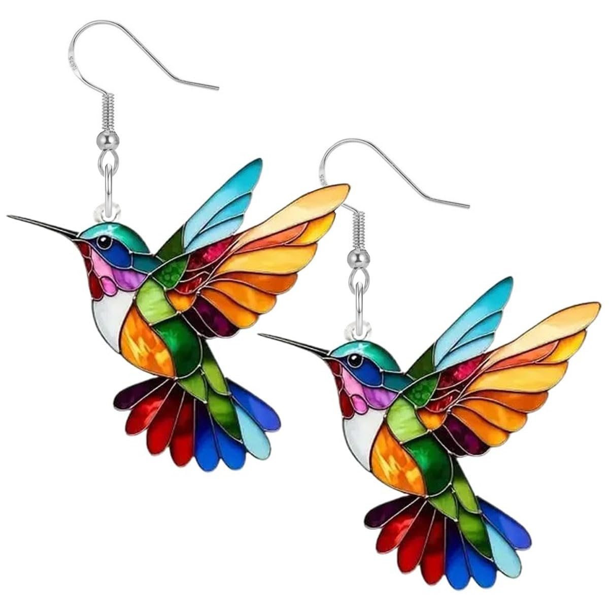 Hummingbird Earrings for Women with 925 Sterling Silver Hooks