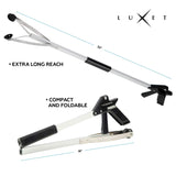 Grabber Tool 32" Suction Cup Grip Heavy Duty Aluminum -2 Pack- Lightweight Foldable Reacher Grabber Pickup Tool, Gripper Grabbers for Elderly Grab it Reaching Tool Trash Picker Grabber Black, By Luxet