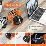 Camping Fan with LED Lantern, Rechargeable Battery Powered Fan, Portable Tent Fan with Remote Control, 25H Working Time, Battery Operated Fan, 180°Head Rotation, Outdoor travel Fan, Ceiling Fan