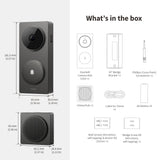 Aqara Smart Doorbell Camera G410 with Chime, 2K, HomeKit Secure Video, 2-Way Audio, Built-in Matter Hub, Wireless/Wired, Supports Apple Home, Alexa, Google, Home Assistant, 2.4G/5GHz Wi-Fi, Gray