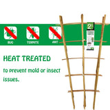 Natural Bamboo Trellis 24 Inches Tall, Mininfa Garden Ladder Trellis, Plant for Climbing Plants, Vegetables, Pots - 3 Pack