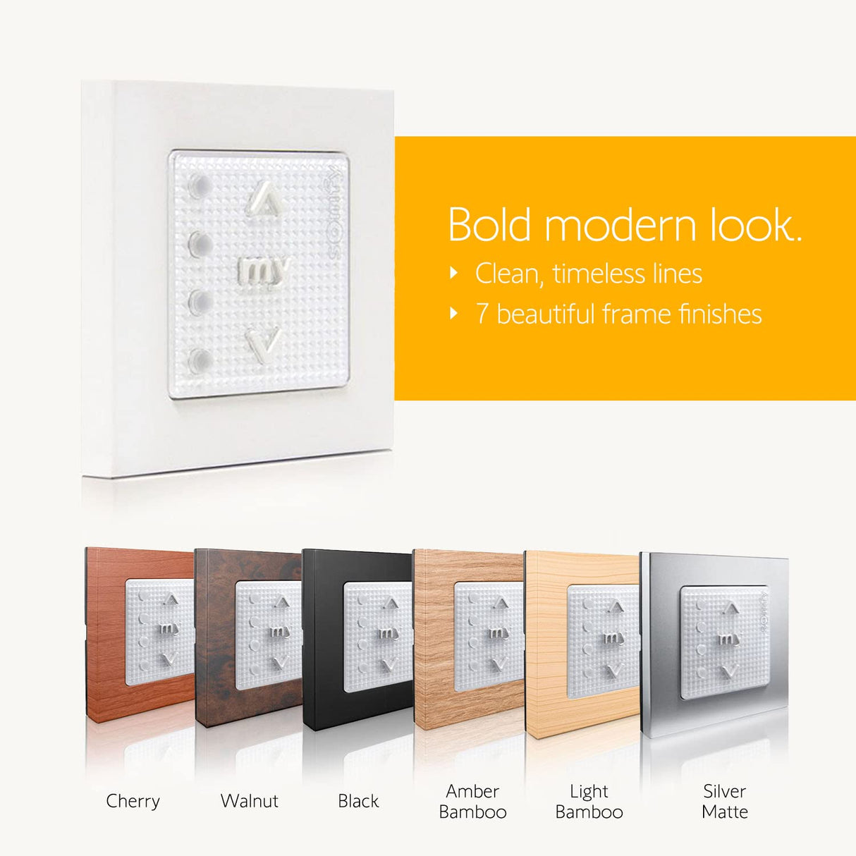 Somfy Smoove 4 RTS Pure - 4-Channel Wall Mount Control for Motorized Shades, Curtains, Blinds - Easy Install, No Electrician Needed - #1811748