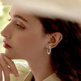 Sterling Silver Large Hoop Earrings for Women - Hypoallergenic Cubic Zirconia Loop Earrings for Ladies for Sensitive Ears Lightweight Fashion Huggie Earrings,30MM,for Her for Christmas Birthday Gifts
