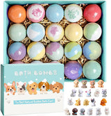 Bath Bombs for Kids with Surprise Inside for Girls Boys Toddlers, 20 Pack Organic Kids Bath Bombs with Puppy Dolls Inside, Kids Safe Handmade Bubble Bath Fizzies, Ideal Birthday Christmas Gift Set