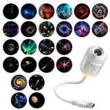 asfanst 2-in-1 Galaxy Projector Night Light, USB Starry Sky Night Light Projector with Adjustable Brightness, Mini LED Projection Lamp for Bedroom Ceiling Wall Room Decor (24 Projection Films)