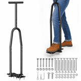 eWonLife Lawn Aerator Tool with Step-Through Pedal, 15-Spike Manual Aerator