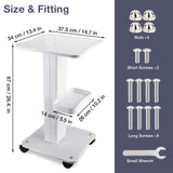 Esthetician Trolley Cart with Wheels, Aluminum Salon Spa Beauty Machine Trolley Stand, Load 135Lbs, 3 Tier Beautician Rolling Cart Esthetician Machine Mobile Handcart for Beauty Instrument Storage