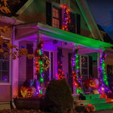 Dazzle Bright 200 LED Halloween Mini String Lights, 65 FT Connectable Waterproof 8 Modes Fairy Lights for Indoor Outdoor Patio Garden Holiday Party Decorations (Purple & Orange & Green)