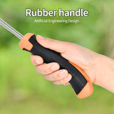 DWULCX 3 Pack Manual Weed Puller Tool, New Garden Stainless Steel Weeder Tool Hand Weeder Tool,Multi-Purpose Weed Remover Tool Weeding Tools for Gardening(Rubber Handle)