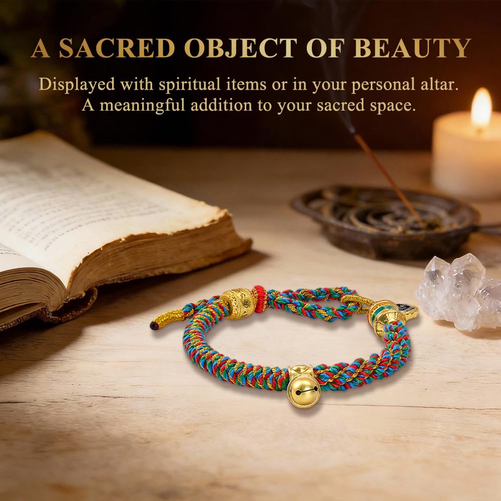 Buddha Stones Tibetan Blessed Wealth Charm Rope Bracelet, Includes Gift Box