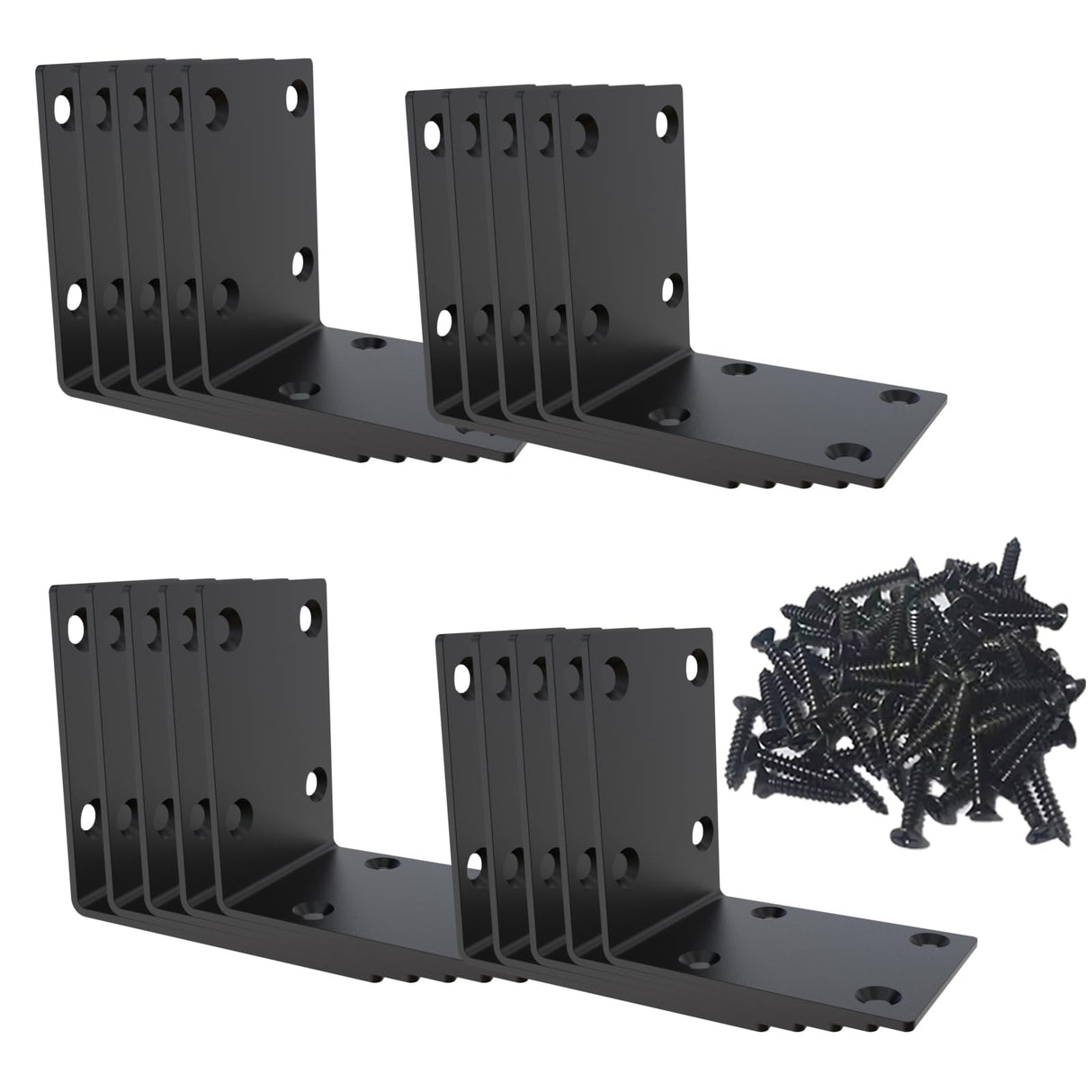 Black Stainless Steel Shelf Bracket,Joint Right Angle Bracket,L Shape Heavy Duty Metal Corner Brace Shelf Supporter for Wood Aufuga (20, 2.8x2.8x2)