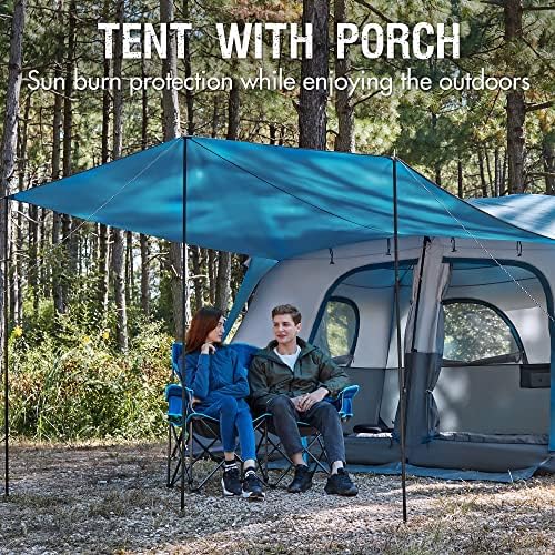 PORTAL 6 | 8 | 10 Person Family Camping Tent with Porch, Big Family Camping Tent with Tall Height, Good Ventilation, Water Resitant Large Tent for Outdoor Camping, Backyard