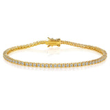Gemsme 2.0MM Tennis Bracelet for Women and Men, 18K Yellow Gold Plated Round 2mm Cubic Zirconia Classic Tennis Bracelet
