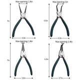 LFSEMINI Snap Ring Pliers Set, 4pcs 7" Internal/External Circlip Pliers Kit with Straight/Bent Jaw, Heavy Duty Precision Spring Loaded Pliers for Ring Remover Retaining and Remove Hoses, Gaskets