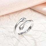 Sterling Silver Hug Ring for Women Teen Adjustable Love Promise Ring Inspirational Friendship Open Ring Hope Love Heaven Promise Friendship Rings Mothers Day Birthday Gift for Daughter Granddaughter Mom Wife Best Friend