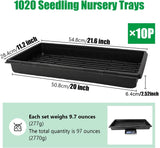 RooTrimmer 10 Pack 1020 Trays, Extra Thick Heavy Duty Seed Starting Trays - No Holes, No Leak, Reusable Propagation Flats for Microgreens, Seedlings, Plant Germination, Fodder and Transplant