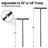 cogardenshower Metal Soil Probe Rod - Septic Tank Locator Tool with T Handle,32-48 Inch Adjustable Ground Probe Rod Steel for Tile Probing,Soil Compaction, Pipe and Gopher Runs Locating