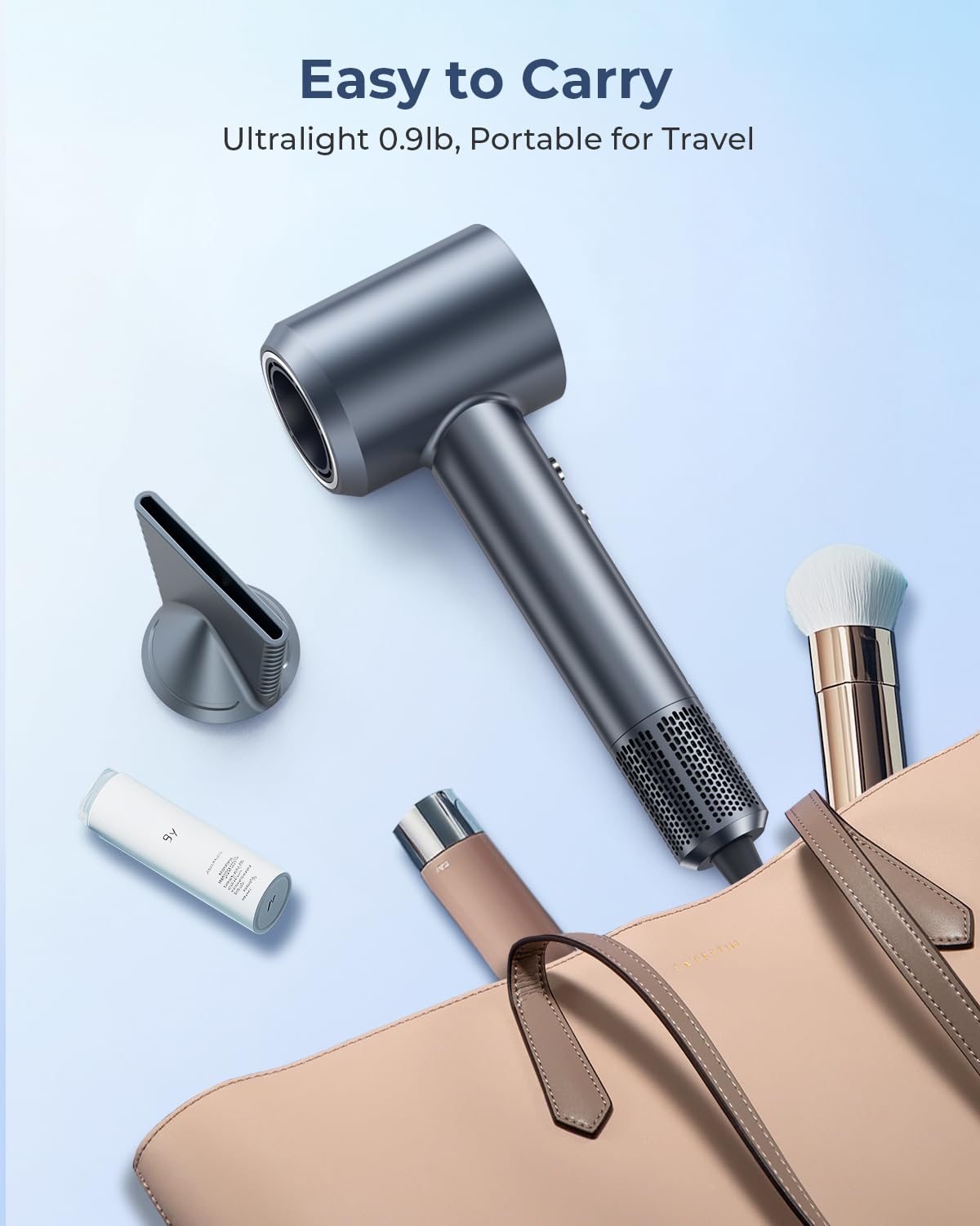 Hair Dryer, 150000 RPM Professional High-Speed Blow Dryer, Negative Ionic Hair Dryer for Fast Drying, Low Noise Thermo-Control HairDryer with Magnetic Nozzle for Home Travel Women Man