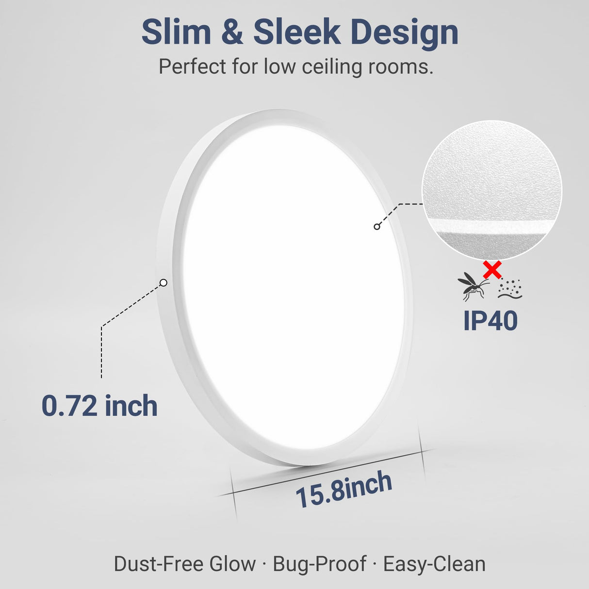 YELIOLED 6 Pack 15.8Inch 3520LM LED Flush Mount Ceiling Light, 32W Dimmable & 3000K/4000K/5000K 3CCT Seletable, Round LED Ceiling Light for Bedroom Living Room Kitchen Hallway Office, White