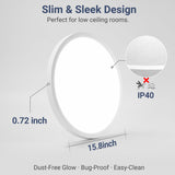 YELIOLED 6 Pack 15.8Inch 3520LM LED Flush Mount Ceiling Light, 32W Dimmable & 3000K/4000K/5000K 3CCT Seletable, Round LED Ceiling Light for Bedroom Living Room Kitchen Hallway Office, White