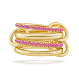 COLOYAN 18K Gold Plated interlocked Stackable Rings for Women Non Tarnish