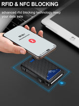 Wallet for Men RFID Wallet with 2 ID Windows & Money Clip, Slim Card Holder