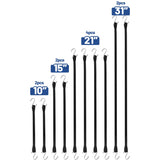 Bolvixor Bungee Cords with Hooks (10 Pack) – 10", 15", 21", 31" Heavy Duty EPDM Rubber Tarp Straps, Max Stretch 2X, Load 180+ LBS, Crimped S Hooks for Cargo, Trucks, Camping, Outdoor Use