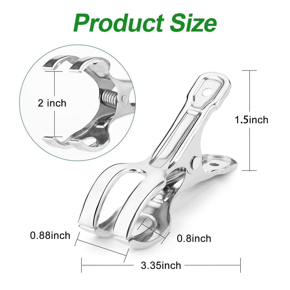 Samhopo Upgrade Large Garden Clips, Stainless Steel Greenhouse Clamps for 3/4'', 1'', 2'' Pipes, Strong Grip Garden Clamps for Greenhouse Hoop, Heavy Duty Row Cover Clips for Netting, 24PCS