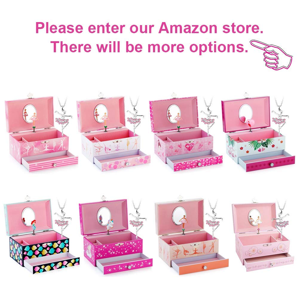 RR ROUND RICH DESIGN Kids Musical Jewelry Box for Girls Pink