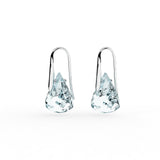 Swarovski Lunar drop earrings, Blue, Rhodium finish