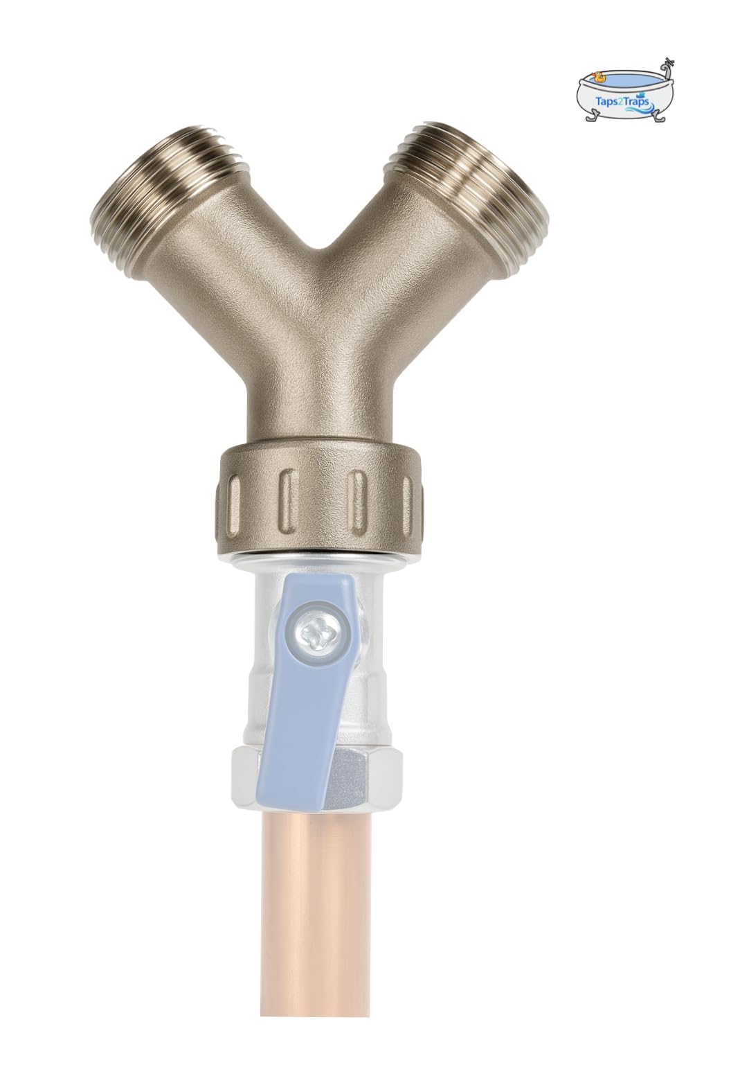 Solid Brass Nickel Plated Washing Machine Y Piece Connector, Highly Recommended Over Plastic/PVC YPiece