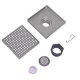 Square Floor Drain - Vancoco Bathroom Floor Drainer Anti-odor Anti-clogging Shower Floor Drain with Removable Straine(150 * 150mm)